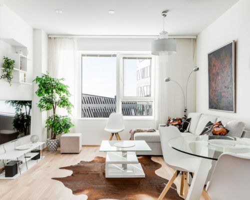 Topaasin Helmi bright living room in Tampere