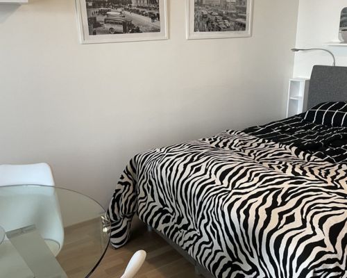 Double bed in the bedroom