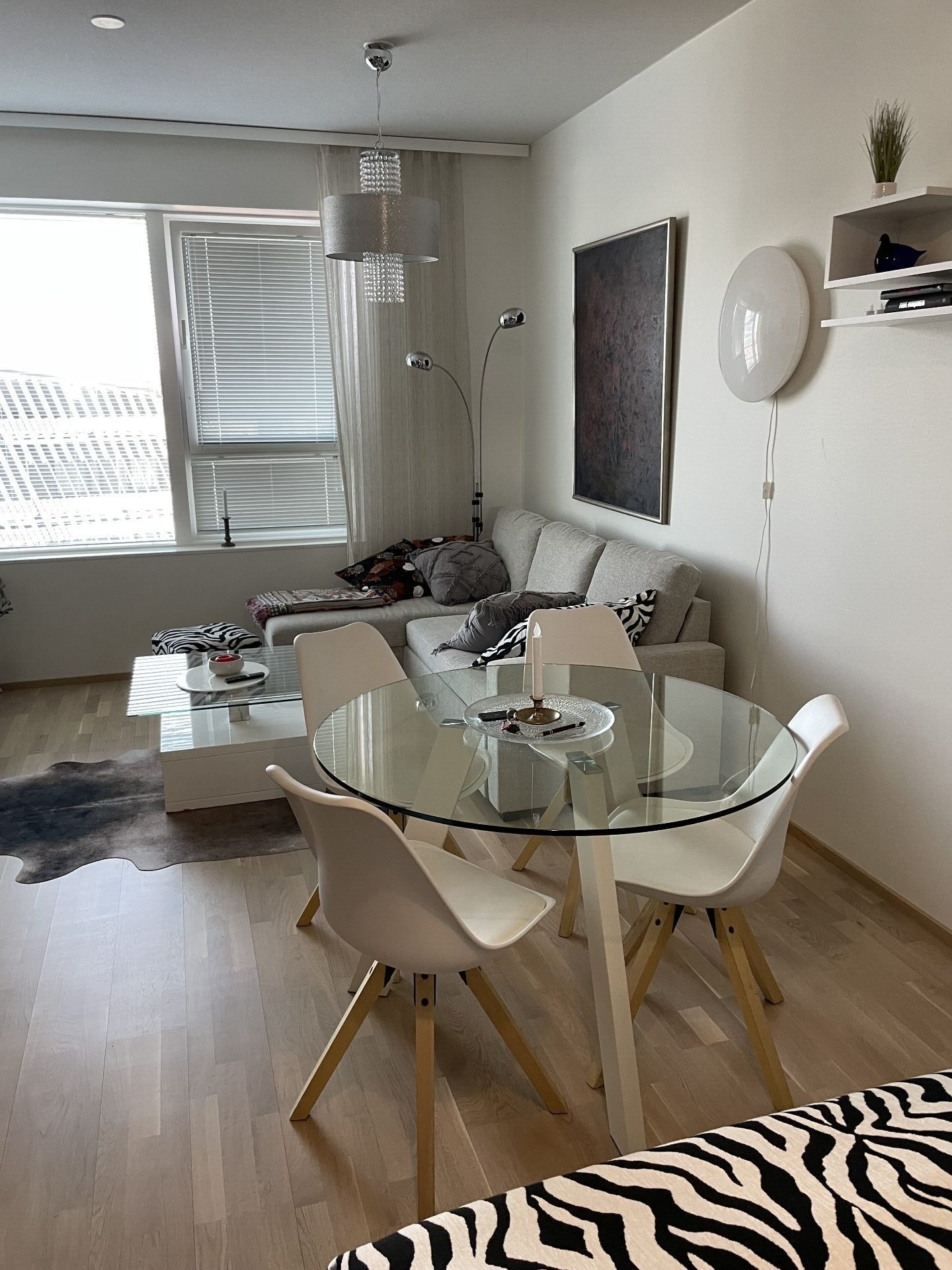 Dining table with city view